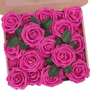 Hot Pink Real Touch Roses
